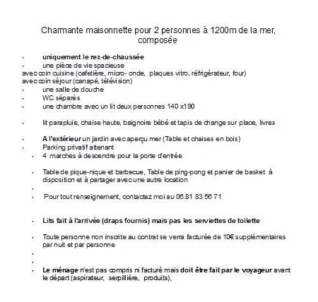 בית נופש La Maisonnette 2personnes Le Rdc A 1200m De La